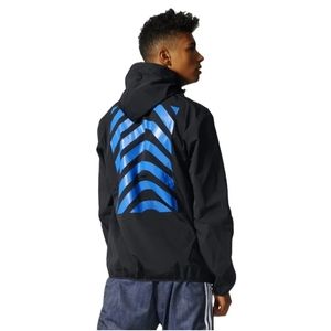 Men's adidas Originals New York City Harringbone Windbreaker Black Jacket